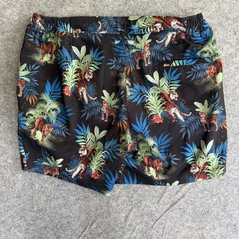 Good Man Brand Swim Trunks Shorts Mens Large Multicolor Jungle Tiger Lined